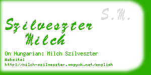 szilveszter milch business card